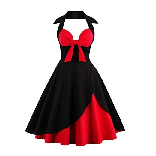 Vintage 60s Salón de Baile Vintage Sin Mangas Vestido de Cóctel Rockabilly Halter Correa Vestido Elegante A-Line Mujeres Vestido de Verano Vestido Sexy Mujer Vestido Años 60 Negro B S