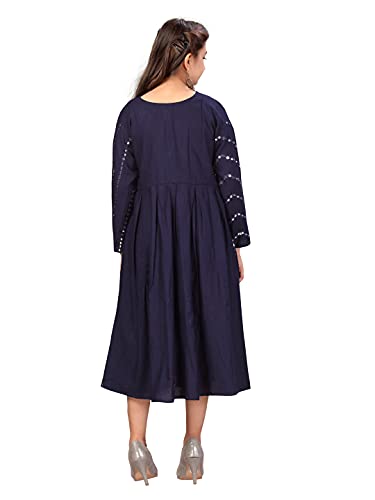Image of Aarika Girls Navy Blue Colour Middi