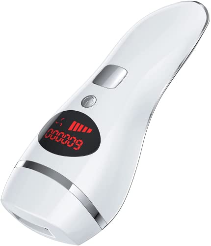 IPL Depiladora de Luz Pulsada 600,000 Flashes, Sistemas de Depilación Láser Indoloro Dispositivo Profesional, para Piernas, Cara, Cuerpo, 2 Modos de Flash y 5 Intensidad Cover