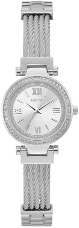 GUESS Women's Quartz Watch with Stainless-Steel Strap, Silver (Model: U1009L1)