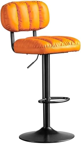 Tabouret pivotant avec dossier en métal blanc XJBTBA assise ronde luxe en PU