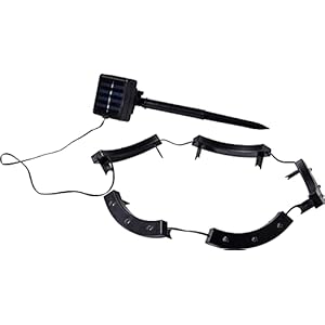 dobar 40015 5-teiliger LED-Ring zur Umrandung von Pflanzen, Blumentopfbeleuchtung mit Solarpanel, Schwarz