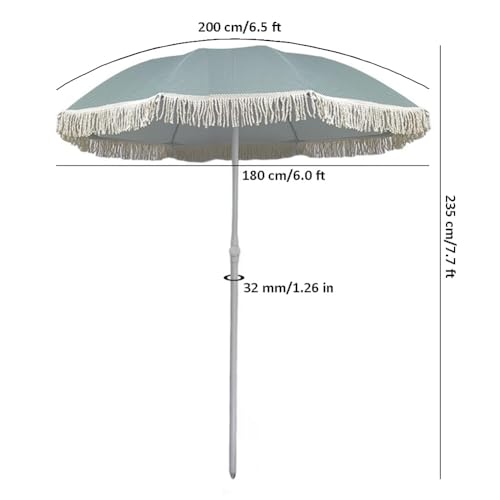 Sombrilla de jardín basculante de 200 cm impermeable con protección solar 4
