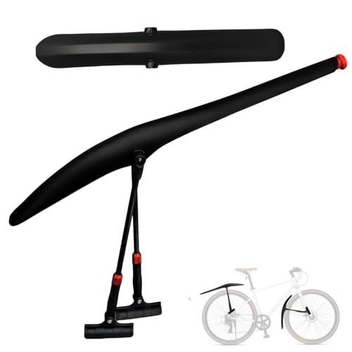 Adjustable Bike Fenders 700C with Light Bicycle Cycling Tire Front/Rear Mud Guards for Lightweight Mountain Road Bike (Set)