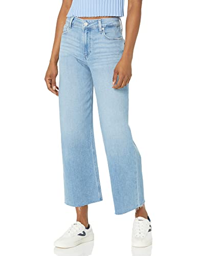 PAIGE Women's Nellie Raw Hem High Rise Cropped Wide Leg in Totally