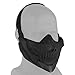 Jungle Leopard Airsoft Mask, Skull Half Face Masks Silver Red Black(Black)