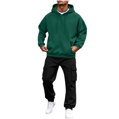 Men's Track Suits 2 Piece Set Plus Size Winter Track Suits Mens Pullover Hoodie Cargo Sweat Jogger Casual Lounge Sweatsuit Capsule Wardrobe Conjunto Deportivo Para Hombre - image 1