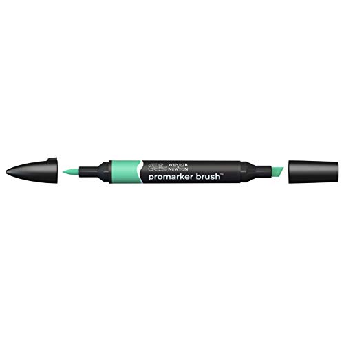Winsor & Newton Promarker Brush - Rotulador Doble Punta, Punta Pincel, Tinta Base Alcohol, Color Mint Green (g637)