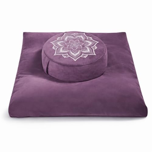 hunnidspace Meditation Zafu Cushion Set with Buckwheat...