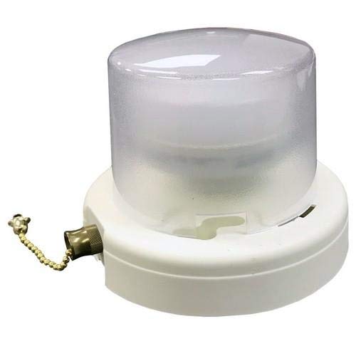 Morris 72531 LED Fiberglass Lamp Holder with Lamp and Cover, Pull Chain, 3.07-inch x 5.03-inch Dia
