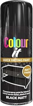 All Purpose Black MATT 400ML - Professional Satin Finish Spray Wood Color Paint