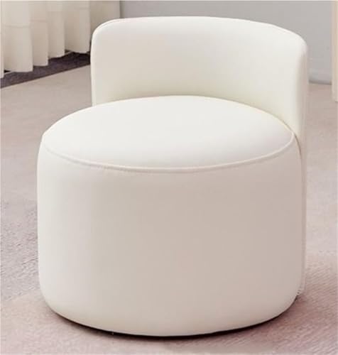 Tabouret de vanité rond blanc et repose-pieds de salon moderne