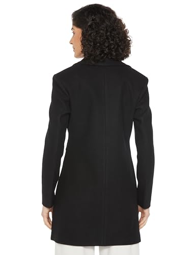 Image of Qube By Fort Collins Women's Semi-Long Tweed Coat with Knitted Finish - Elegant Winter Outerwear for Casual and Formal Looks