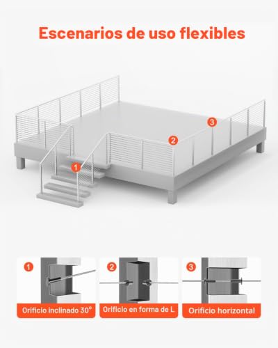 Poste de barandilla de cable VEVOR soluciona óxido en postes de exterior plata 5