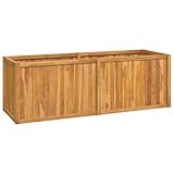 vidaXL Hochbeet, Holz Hochbeet für Garten Terrasse Balkon, Blumenkasten Pflanzbeet für Gemüse Kräuter Blumen, Gemüsebeet Kräuterbeet, Massivholz Teak