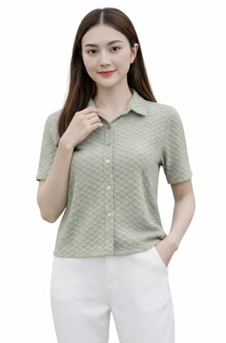 Image of Zilcon Bricks Womens Fashion Crop top for Woman Casual Short Sleeve Shirts for Woman | Women Fashion | Formal Shirts for Women