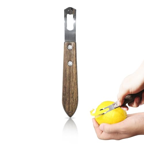 Lemon Zester and Channel Knife - Wooden Handle, Bar Accessories f...