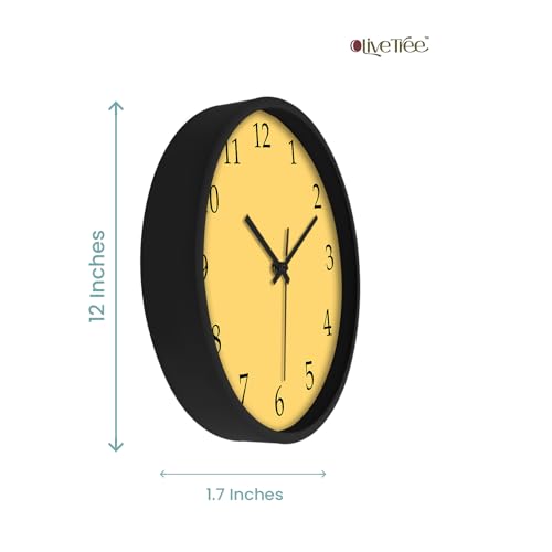 Image of Olive Tree Wall Clock 12 inch Silent Quartz Decorative Multicoloured Wall Clock Non-Ticking Classic Clock Battery Operated Round Easy to Read for Room /Home /Kitchen /Bedroom /Office /School - 9037