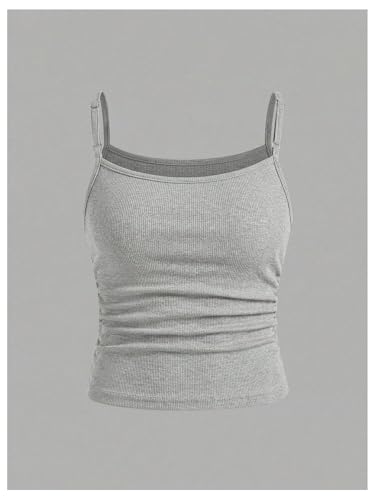 Image of SOLY HUX Girl's Tank Tops 3 Packs Cute Ruched Spaghetti Strap Camisole Slim Fit Undershirts