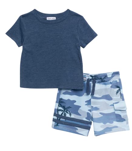 Splendid Baby Boys Shirt And Infants Toddlers Top Bottom Short Set, Powder Blue Camo, 6 Us #TOP28