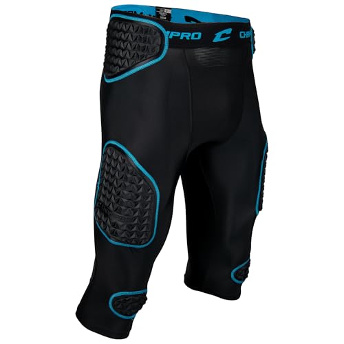 Champro Mens Bull Rush 7-Pad Girdle Medium Black Optic Blue