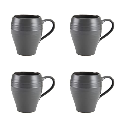 Mikasa Swirl 16 Piece Dinnerware Set, Service For 4, Graphite #TOP6