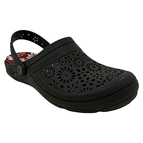 Babuche Clog Boaonda Nellie - 1317 Original Macio Ortopédica Cor:Preto-Floral;Tamanho:36;Genero:Femi