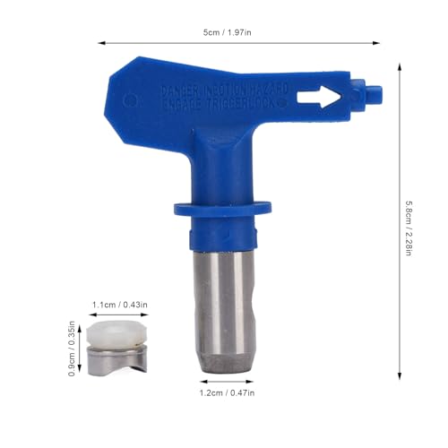 Boquillas de pulverizador de pintura sin aire de acero inoxidable azul Fafeicy 6 piezas 3
