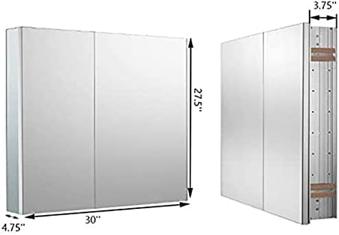 Botiquín de aluminio Sunrosa 30x27.5 pulg con espejo miniatura 3