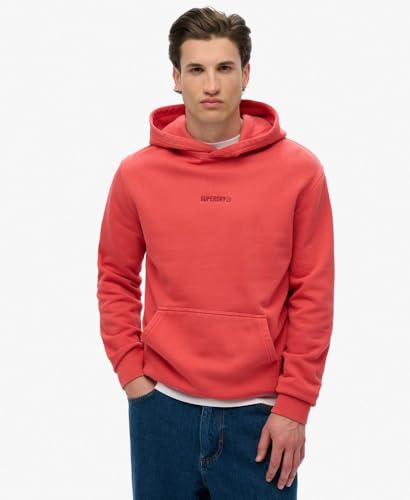 Superdry Sweat à capuche avec micro logo pour homme, Rouge pomme, S