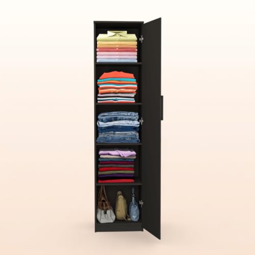 Image of COUCH CULTURE Adona Engineered Wood Wardrobe for Clothes with 1 Door | Storage Organizer | Storage Cabinet for Kitchen | Multipurpose Almirah for Bedroom, Living Room | 1 Year Warranty - Wenge