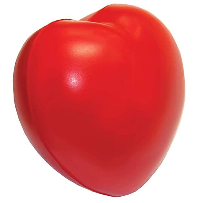 Rehabilitation Advantage 12-Pack Firm Red Heart Shaped Hand Exercisers. Grip Strength Therapy, Stress and Recovery Aid.