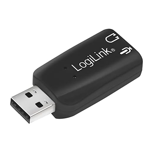 LogiLink USB Soundkarte mit Virtual 3D Soundeffekt, Simuliert 5.1 Surround Sound Effekte schwarz