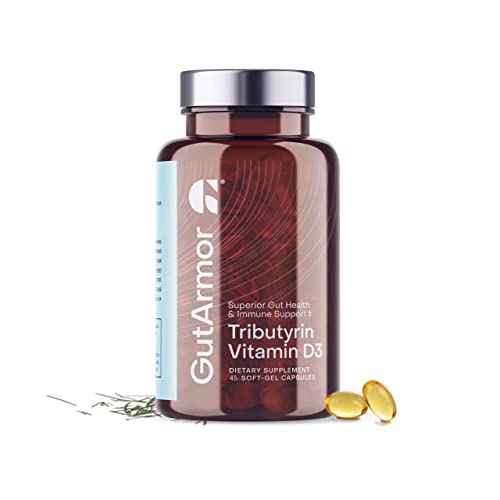 Gut Armor | Gut Health + Immune Support | Postbiotic For Men And Women | Pure Butyrate 500Mg & Vitamin D3 3000Ius | Abdominal Comfort | Acid Reflux | Gastrointestinal Support | 45 Soft Gel Capsules #TOP25