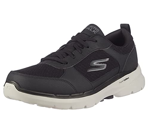 Skechers Men's Gowalk 6-Athletic Workout Walking Shoes with Air Cooled Foam Sneakers, Black/Grey, 11 X-Wide
