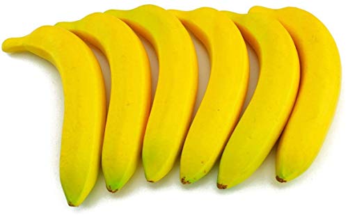 Lot de 6 bananes artificielles réalistes - Faux fruits pour cuisine, mariage, fête, décoration, photos