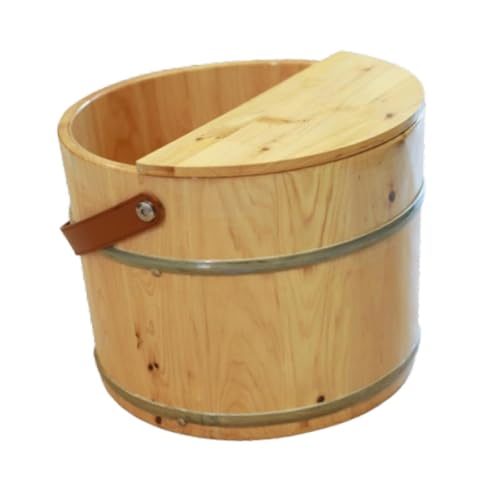 Baño de pies en lavabo de madera para aliviar piernas cansadas 4