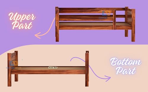 Image of Custom Decor Solid Sheesham Wood Bunk Bed for Home /Hotel /Hostel (Zenflow-1)