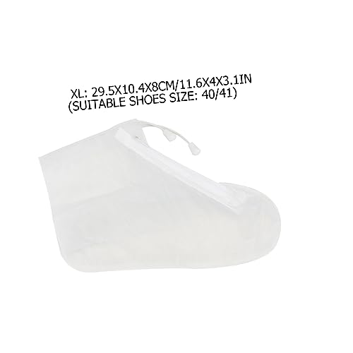 Holibanna par de cubre zapatos antideslizantes impermeables para exterior PVC Blanco XL miniatura 7