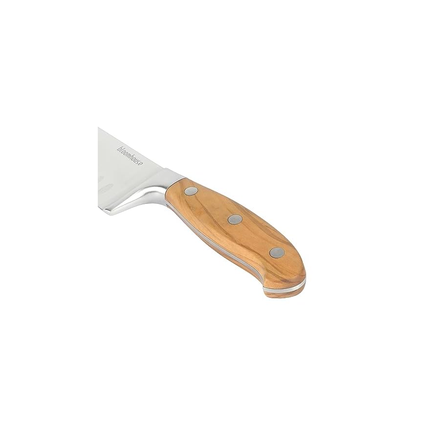 Oprah's Favorite Things - 7 Inch German Steel Santoku Knife W/Italian Olive Wood Forged Handle