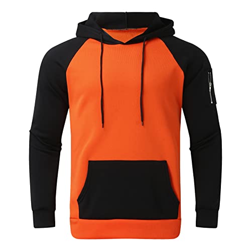 Ensemble pull à capuche homme orange et pantalon taille moyenne pour voyage - 3