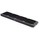 dracaena.io 480mm Copper PC Radiator for Custom Water Cooling Loop, 28mm Thick, 4x120mm Fan Mount, Dual G1/4 Thread Ports, Liquid Cooling Radiator, Black
