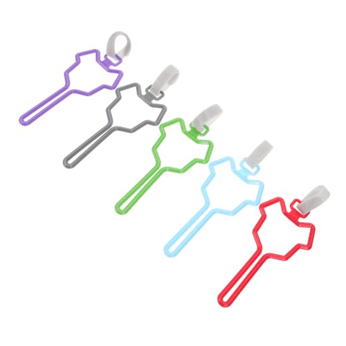 KOMBIUDA 5 piezas Porta Bolsas para Excrementos de Perro Clip para Correa Material Duradero y Ligero Soporte Manos Libres para Bolsas de Caca Colores Surtidos Rojo Azul Verde Gris Morado