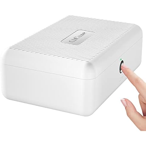 Biometric Fingerprint Storage Box,AICase Portable Cash Jewelry Security Case Lock Box Safe,Combination Lock for Car, Home,Office Travel White Cover