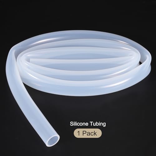 Image of 3.3ft 1 /2 inch ID x 5 /8 inch OD Silicone Tubing Clear 12.7mm x 15.9mm Industrial Plastic Tubing Pure Silicone Hoses for Pump Siphoning Draining Irrigation Brewing