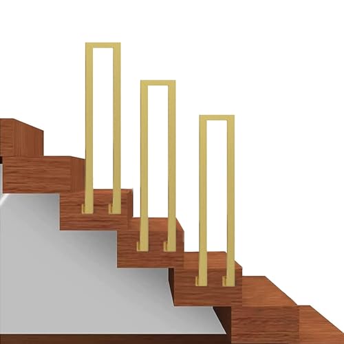 Rampe d'escalier extérieure en fer forgé dorée pour marches de transition de jardin - 2
