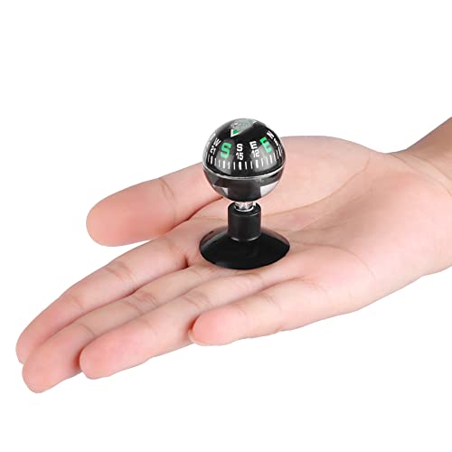 Compass, Car Boat Mini Dashboard Suction Mount Navigation Compass Pocket Hiking Direction Guide Ball Waterproof Compass for Car Boat