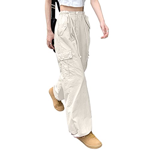 Image of Rolanko Parachute Pants for Girls Y2K Cargo Trousers with Pockets Harajuku Jogger Pants Kids 4-14 Years