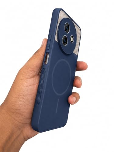 Image of Bintage Mac Safe Design Hard Slim Back Case | Soft Border Camera Protect | Dual PU Leather Finish Back Cover Compatible for Vivo Y39 5G - Royal Blue