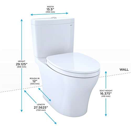Toto Aquia Iv Washlet+ Two-Piece Elongated Dual Flush 1.28 And 0.9 Gpf Toilet With Cefiontect, Cotton White - Ms446124Cemgn#01 #TOP1